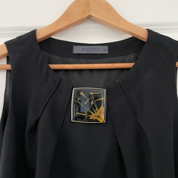 Etro Wool Velvet Belted Sheath Dress Enamel Detail - Picture 5 of 8